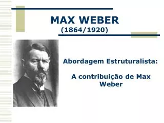 MAX WEBER (1864/1920)