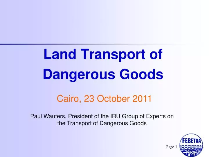 land transport of dangerous goods