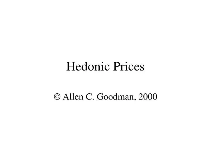 hedonic prices