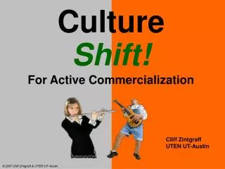 Culture Shift! For Active Commercialization