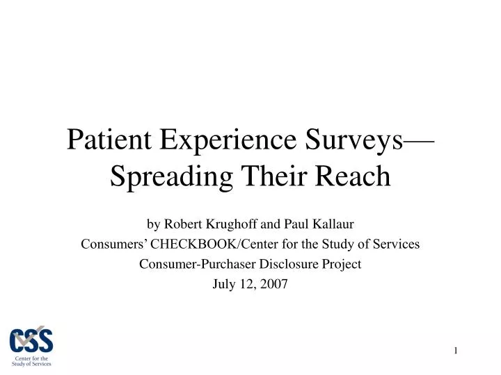 patient experience surveys spreading their reach