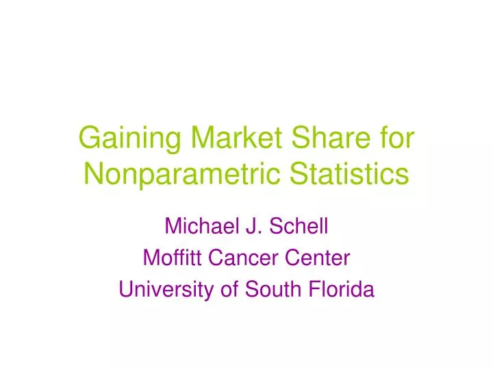 gaining market share for nonparametric statistics