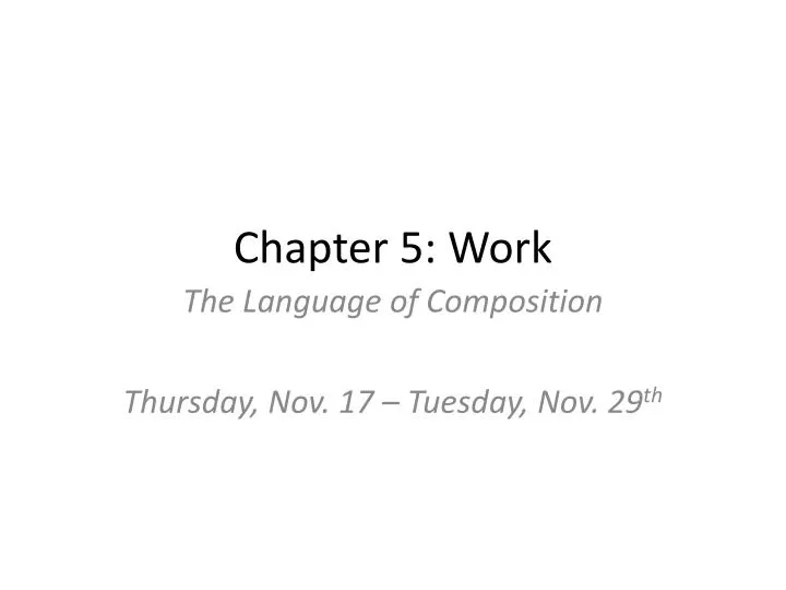 chapter 5 work