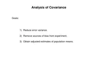 Analysis of Covariance