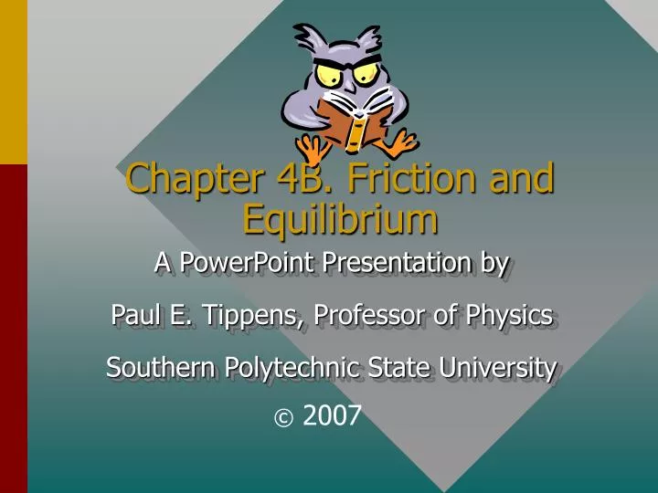 chapter 4b friction and equilibrium