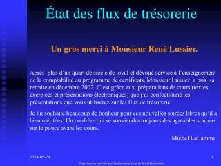 tat des flux de tr sorerie