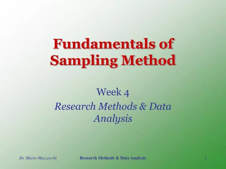 fundamentals of sampling method