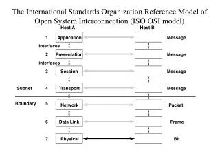 The International Standards Organization Reference Model of Open System Interconnection (ISO OSI model)