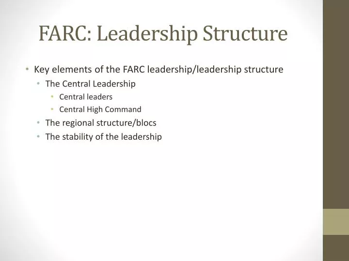 farc leadership structure