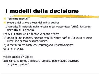 I modelli della decisione