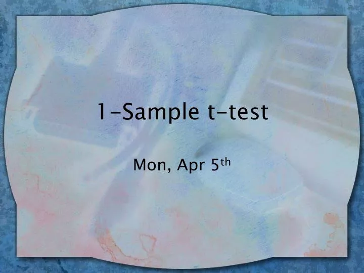 1 sample t test