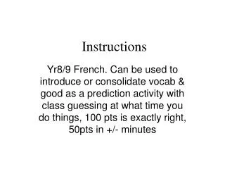 instructions