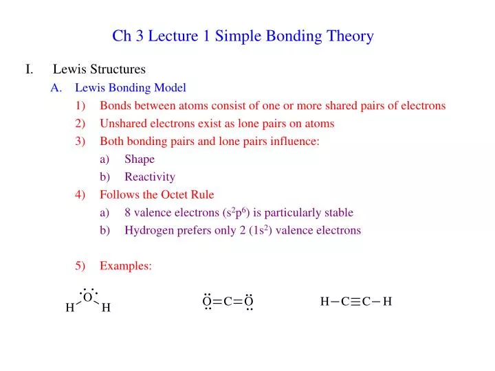 ch 3 lecture 1 simple bonding theory