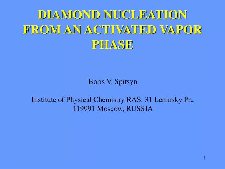 diamond nucleation from an activated vapor phase