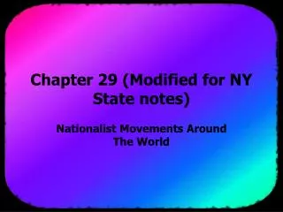 Chapter 29 (Modified for NY State notes)