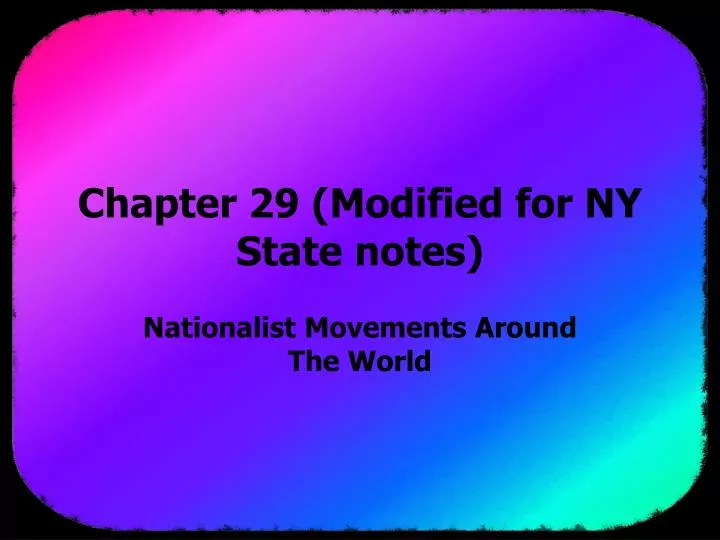 chapter 29 modified for ny state notes