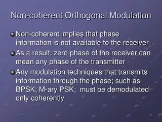 Non-coherent Orthogonal Modulation