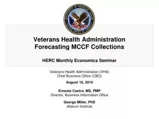 Veterans Health Administration Forecasting MCCF Collections HERC Monthly Economics Seminar