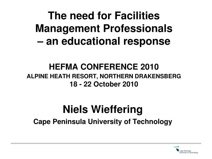 niels wieffering cape peninsula university of technology