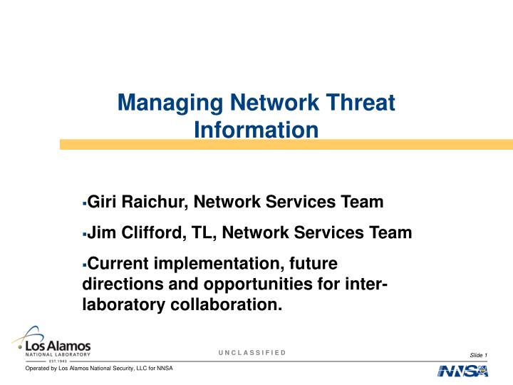managing network threat information