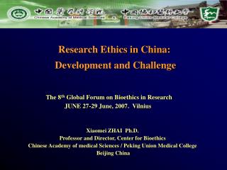 Research Ethics in China: Development and Challenge