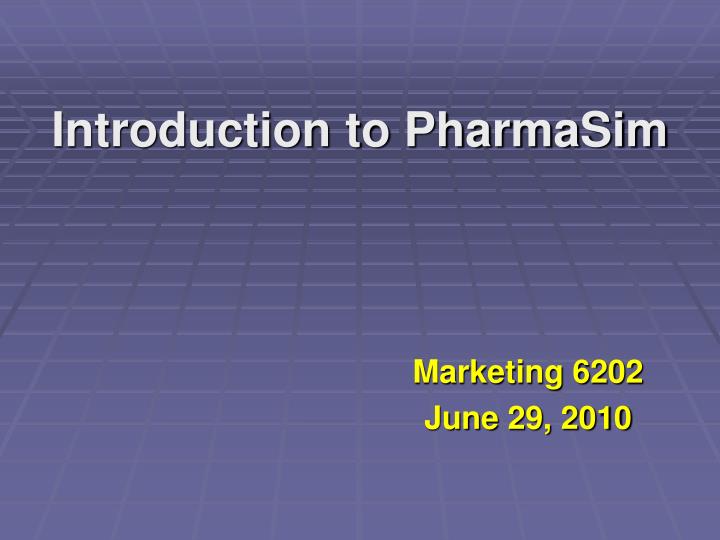 introduction to pharmasim