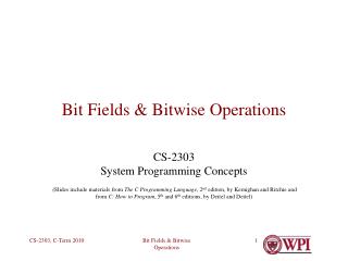 Bit Fields &amp; Bitwise Operations