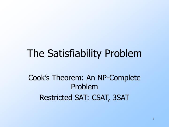 the satisfiability problem