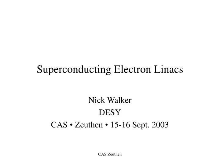superconducting electron linacs