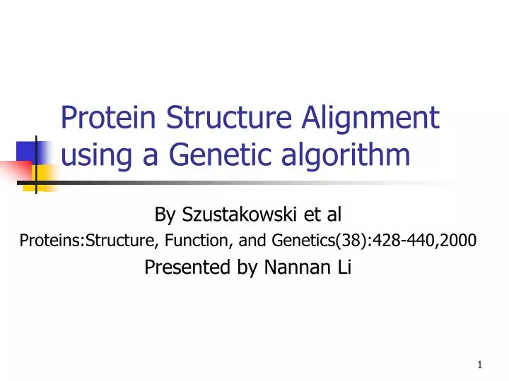 protein structure alignment using a genetic algorithm