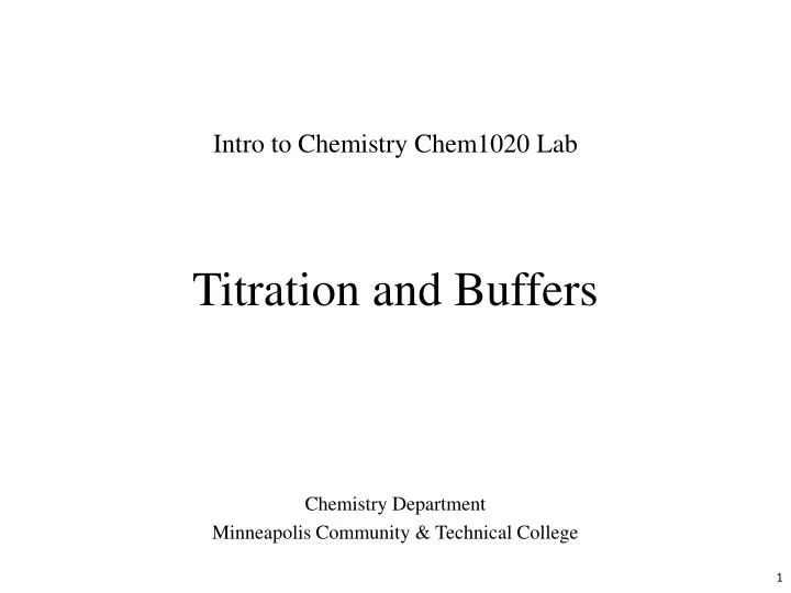 titration and buffers