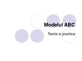 Modelul ABC