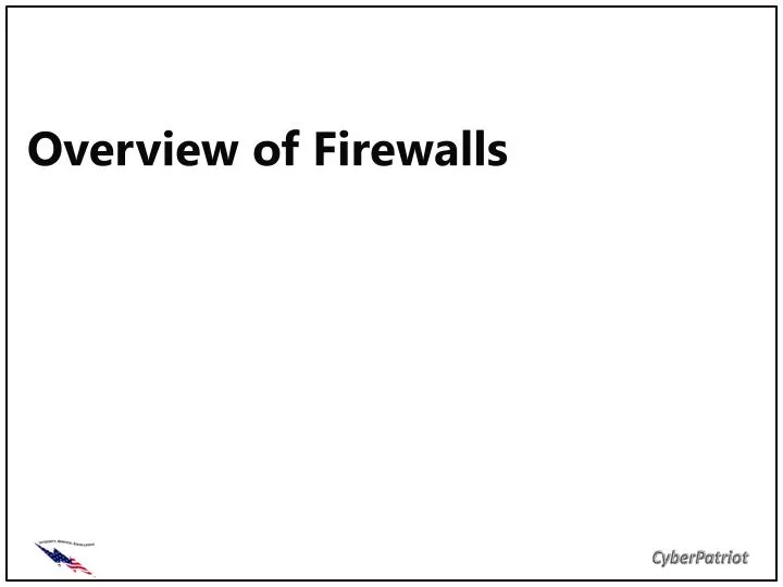 overview of firewalls
