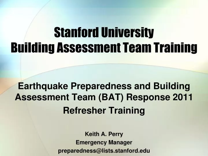 stanford university building assessment team training