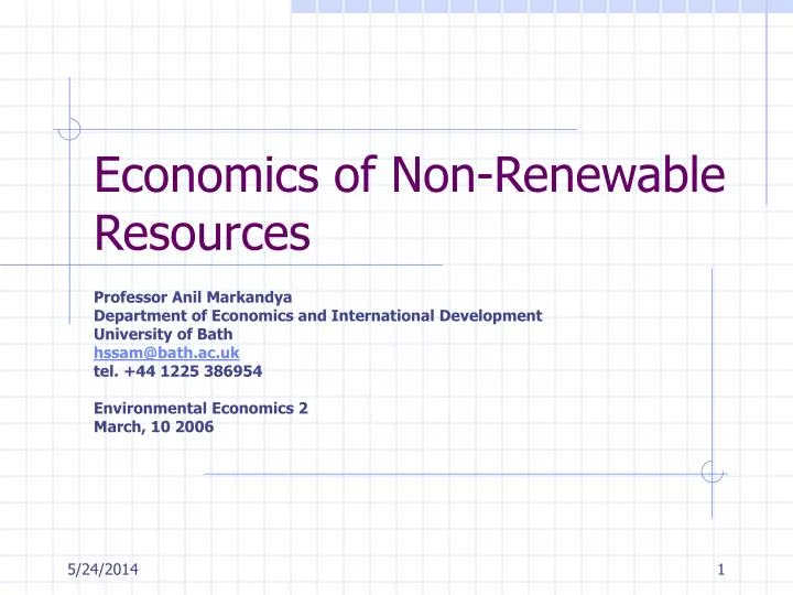 economics of non renewable resources