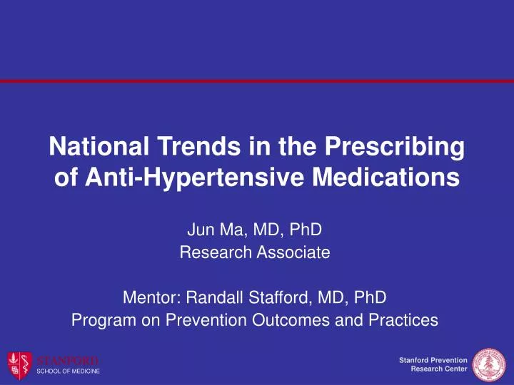 national trends in the prescribing of anti hypertensive medications