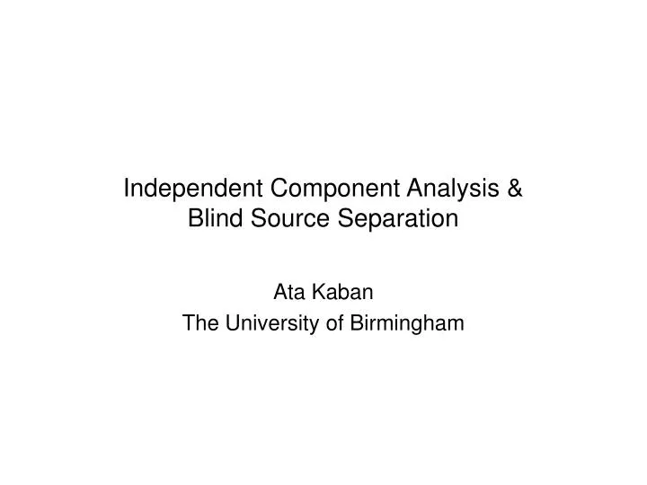 independent component analysis blind source separation