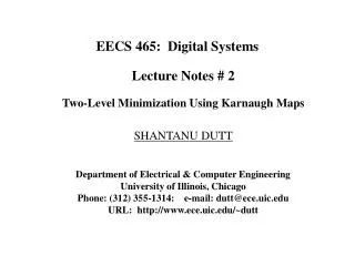 EECS 465: Digital Systems