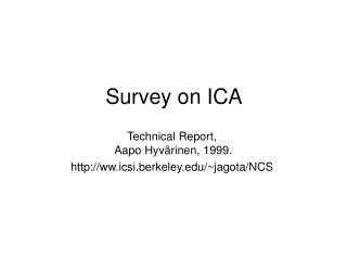 Survey on ICA