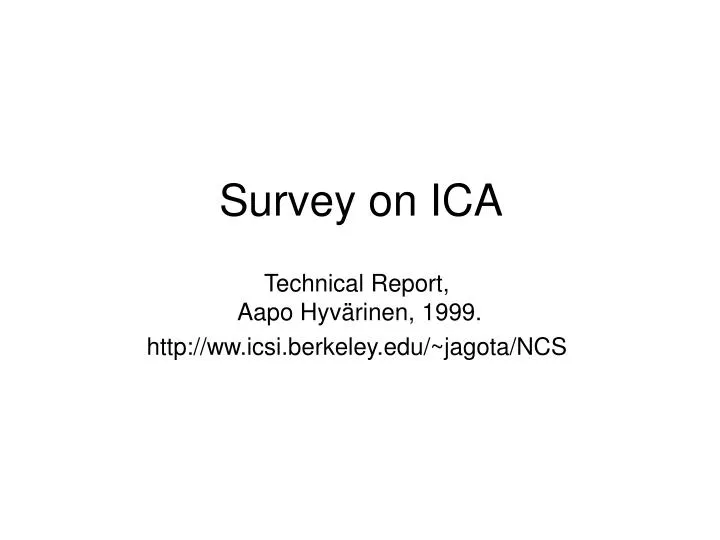 survey on ica