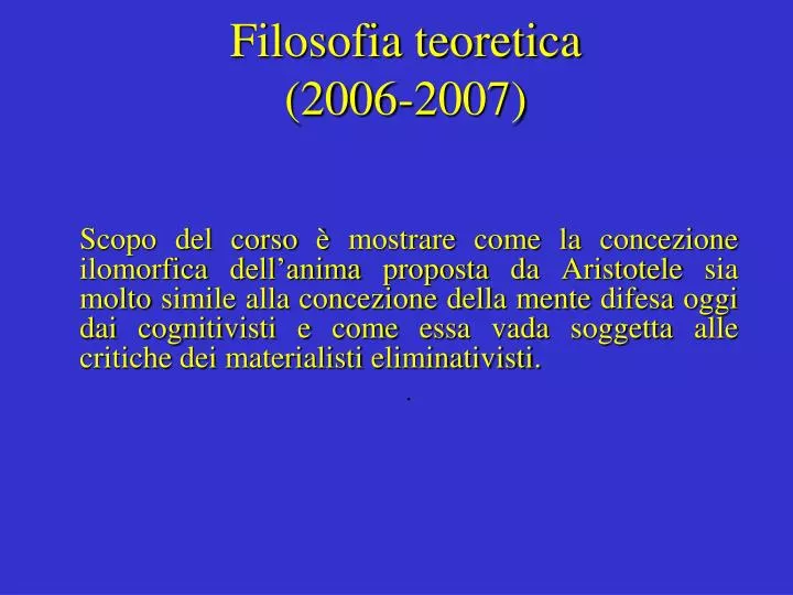 filosofia teoretica 2006 2007