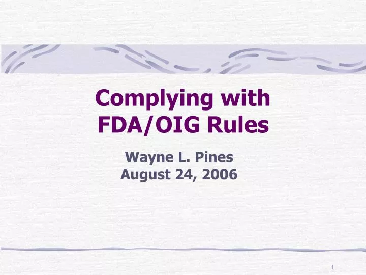 complying with fda oig rules