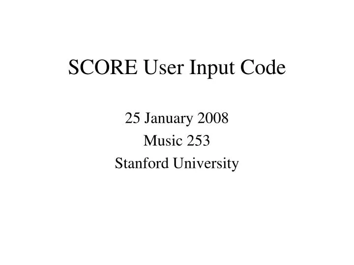 score user input code