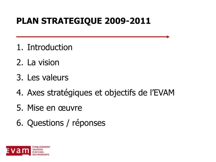plan strategique 2009 2011