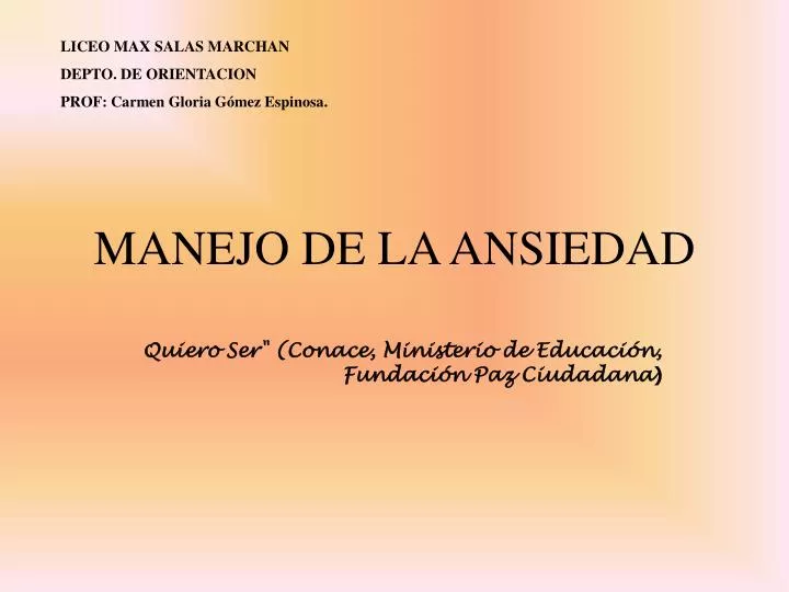 manejo de la ansiedad