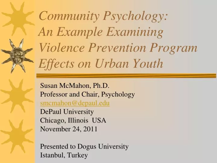 community psychology an example examining violence prevention program effects on urban youth