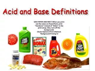 acid and base definitions