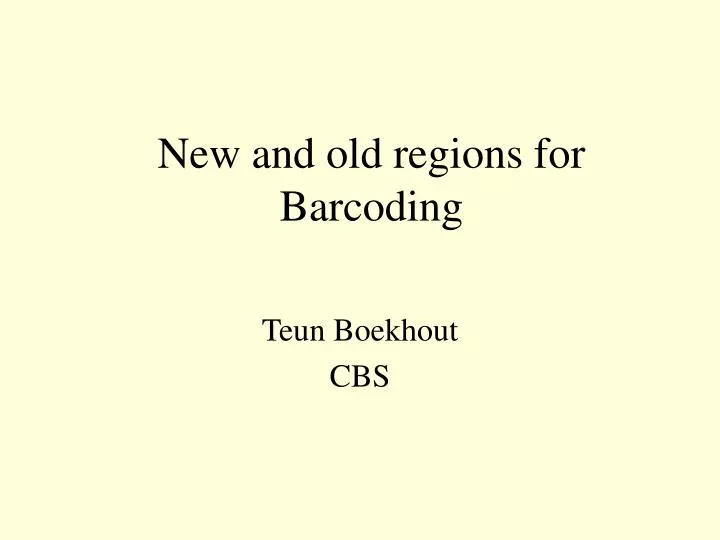 new and old regions for barcoding