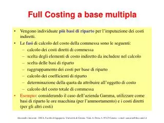 Full Costing a base multipla