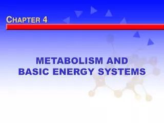METABOLISM AND BASIC ENERGY SYSTEMS